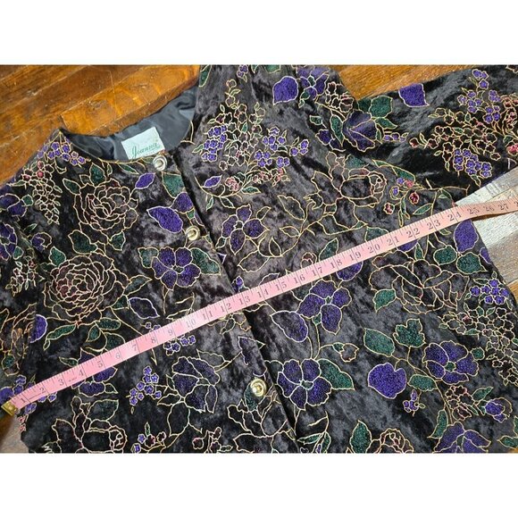 Vintage Velvet Victorian Vampy Floral Jacket - Picture 6 of 11